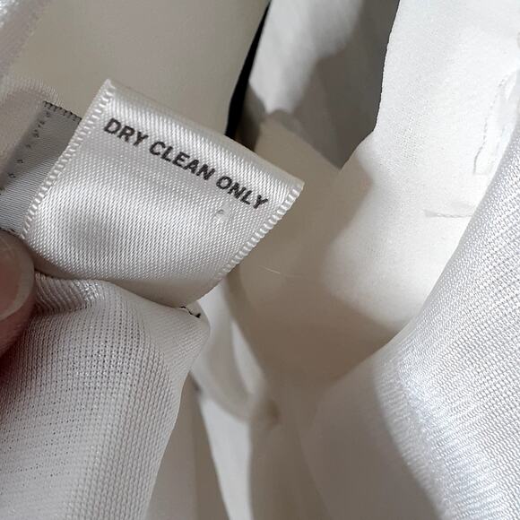 Cache Cocktail Party Mini Dress Size Medium White Tan Silver Side Neck Tie - Picture 6 of 6